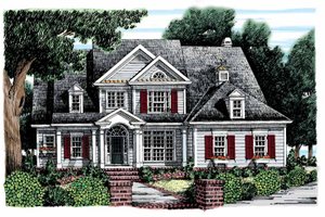 Colonial Exterior - Front Elevation Plan #927-852