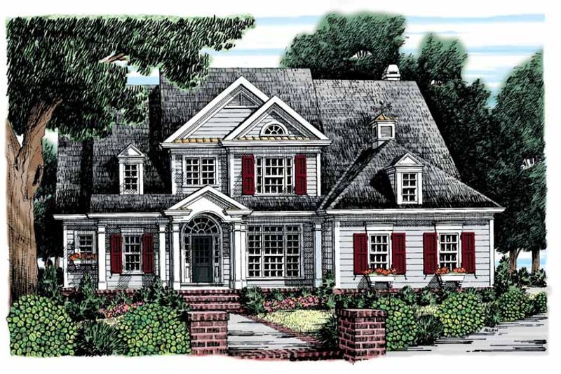 Home Plan - Colonial Exterior - Front Elevation Plan #927-852