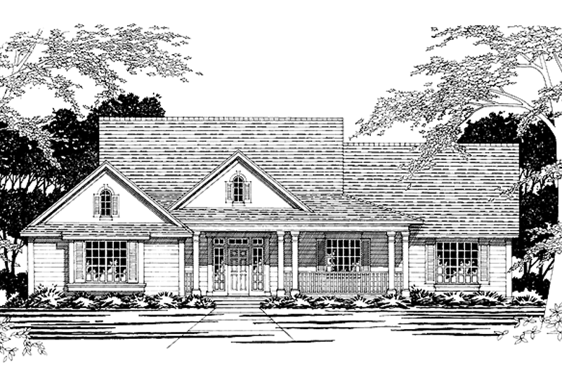 House Blueprint - Country Exterior - Front Elevation Plan #472-156