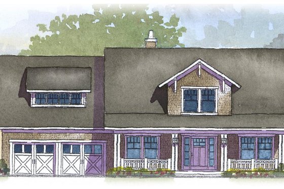Exterior - Front Elevation for Craftsman House Plan #901-36 - 4 bed, 2.5 bath