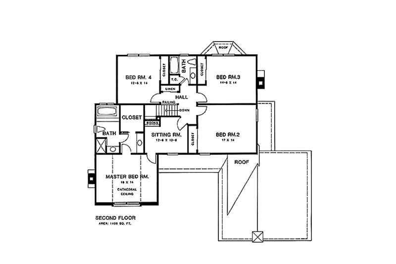 Home Plan - Floor Plan - Upper Floor for Traditional House Plan #1001-152 - 4 bed, 2.5 bath