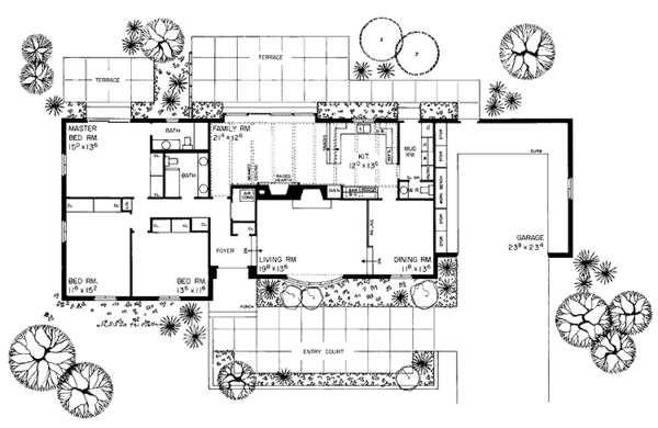 House Design - Ranch Floor Plan - Main Floor Plan #72-567