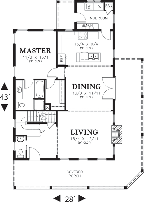 Architectural House Design - Cottage Floor Plan - Main Floor Plan #48-572