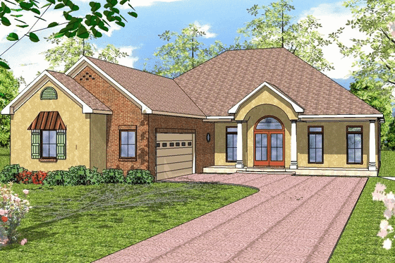 Exterior - Front Elevation for Traditional House Plan #8-117 - 3 bed, 2 bath