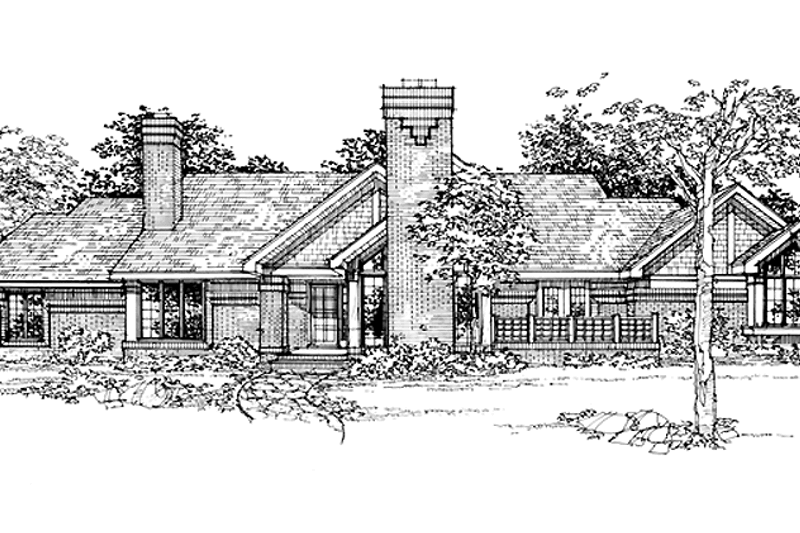 Dream House Plan - Prairie Exterior - Front Elevation Plan #320-1115