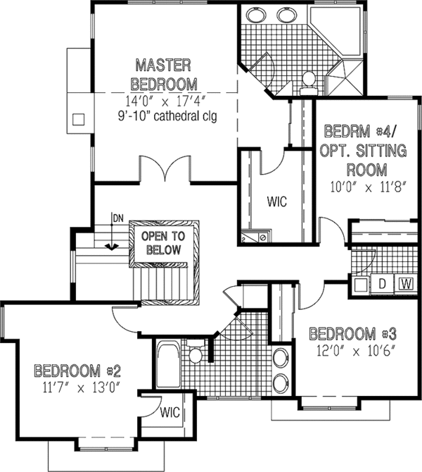 Home Plan - Traditional Floor Plan - Upper Floor Plan #953-80