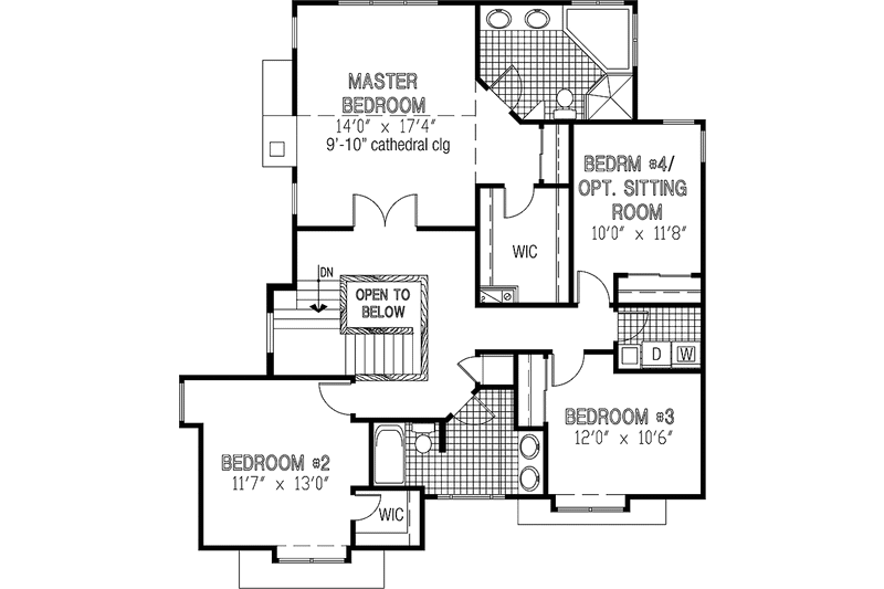 Home Plan - Floor Plan - Upper Floor for Traditional House Plan #953-80 - 3 bed, 2.5 bath