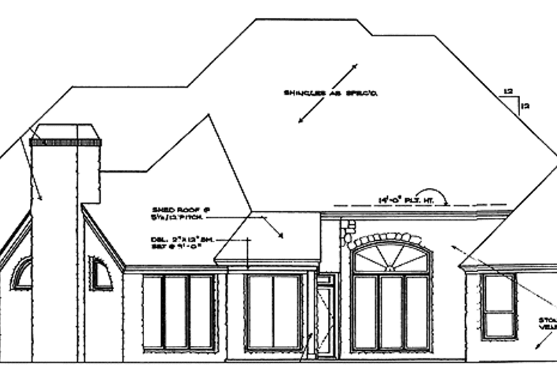 Dream House Plan - Exterior - Rear Elevation for Country House Plan #310-1102 - 4 bed, 3.5 bath