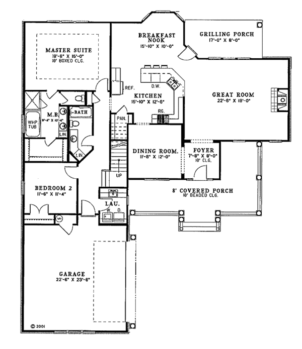 Dream House Plan - Craftsman Floor Plan - Main Floor Plan #17-2696