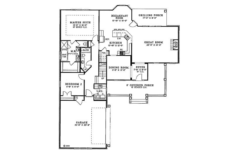 Dream House Plan - Floor Plan - Main Floor for Craftsman House Plan #17-2696 - 4 bed, 3 bath