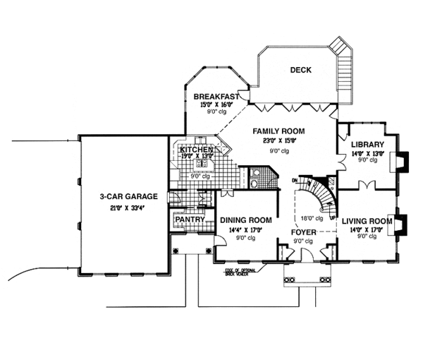 Home Plan - Colonial Floor Plan - Main Floor Plan #953-60