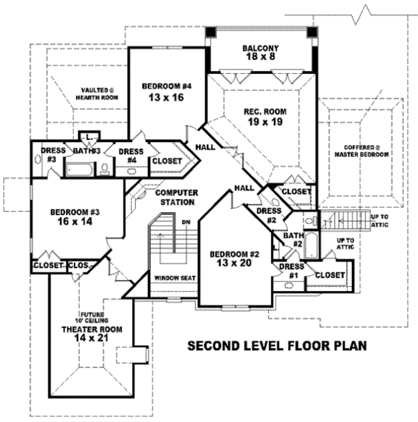 European Floor Plan - Upper Floor Plan #81-1332