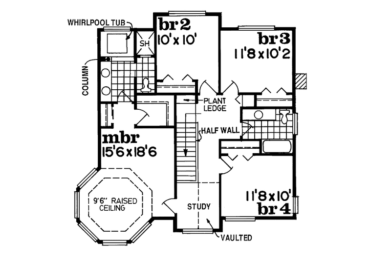 Dream House Plan - Floor Plan - Upper Floor for Victorian House Plan #47-842 - 4 bed, 2.5 bath