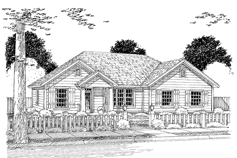 Home Plan - Exterior - Front Elevation 3 for Traditional House Plan #513-2153 - 3 bed, 2 bath