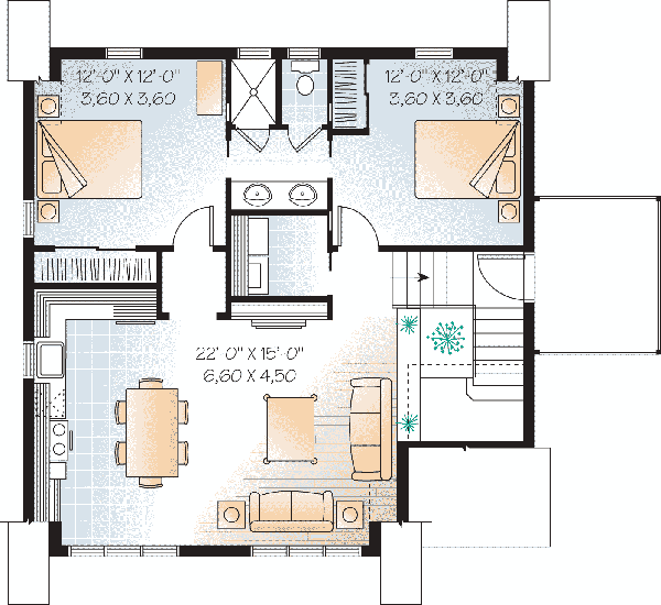 Home Plan - Traditional Floor Plan - Upper Floor Plan #23-444