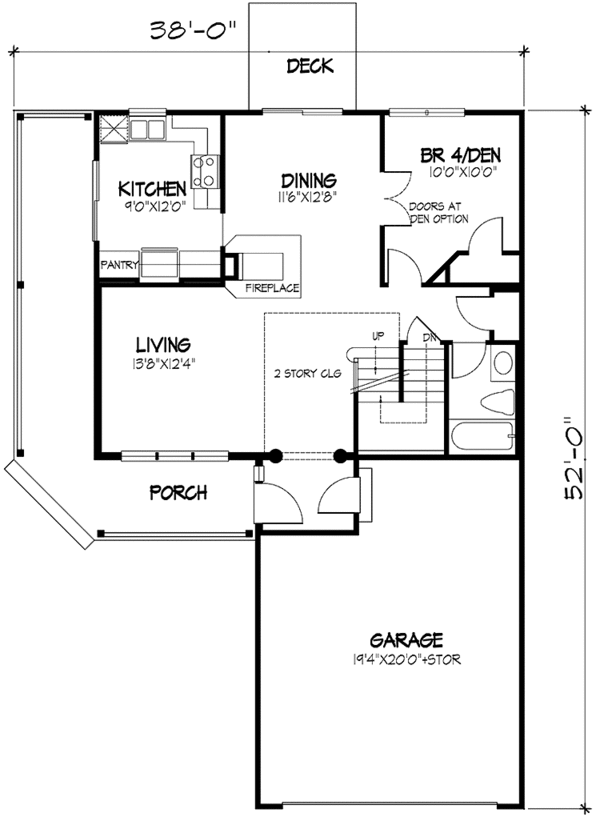 House Design - Country Floor Plan - Main Floor Plan #320-1445