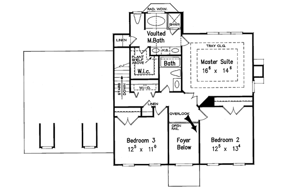 Floor Plan - Upper Floor for Classical House Plan #927-72 - 3 bed, 2.5 bath