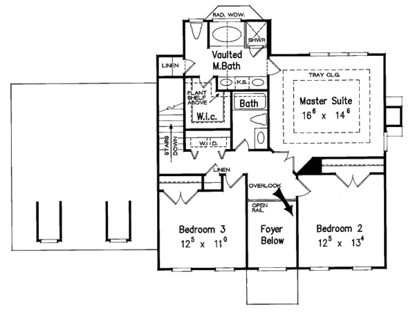 Architectural House Design - Classical Floor Plan - Upper Floor Plan #927-72