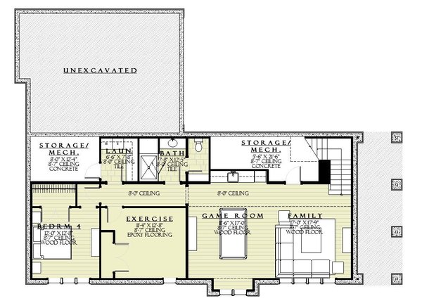 Architectural House Design - Craftsman Floor Plan - Lower Floor Plan #901-148