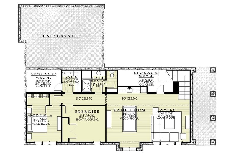 Dream House Plan - Floor Plan - Lower Floor for Craftsman House Plan #901-148 - 4 bed, 3.5 bath