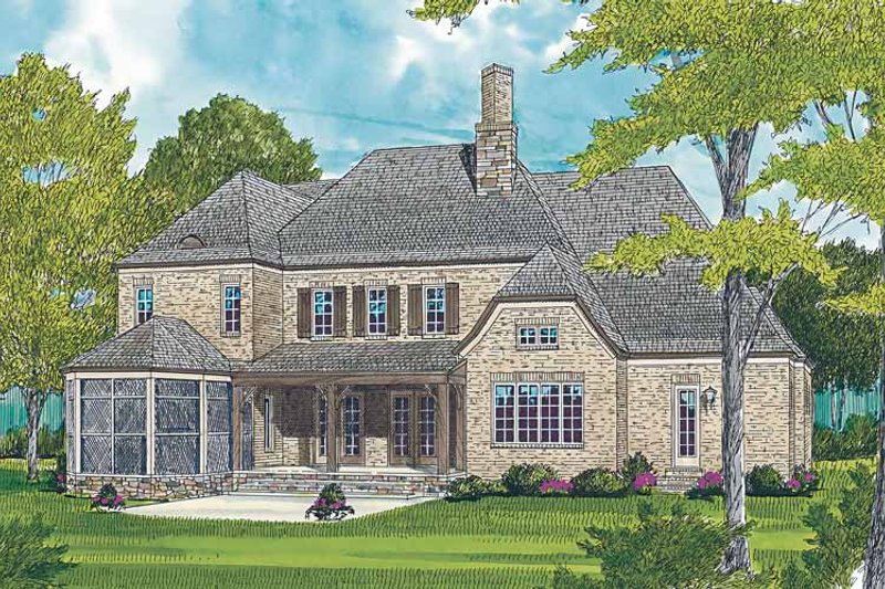 House Blueprint - Exterior - Rear Elevation for Country House Plan #453-465 - 4 bed, 3.5 bath