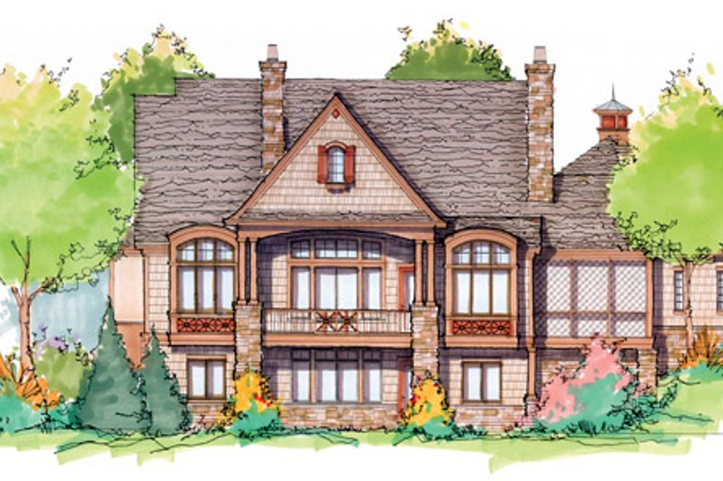 Dream House Plan - Exterior - Rear Elevation for European House Plan #929-901 - 3 bed, 3.5 bath