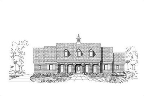 Exterior - Front Elevation for European House Plan #411-469 - 3 bed, 2.5 bath