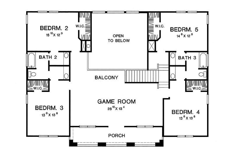 Dream House Plan - Floor Plan - Upper Floor for Mediterranean House Plan #472-242 - 5 bed, 3.5 bath