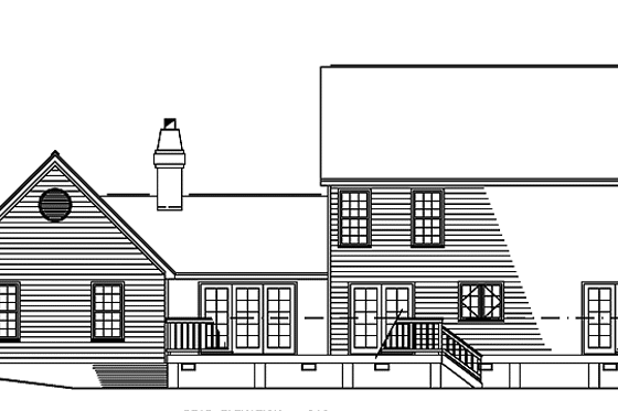 Exterior - Rear Elevation for Country House Plan #929-104 - 4 bed, 3 bath
