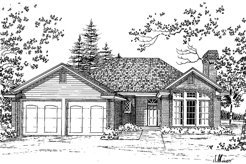 Dream House Plan - Exterior - Front Elevation 3 for Ranch House Plan #310-1220 - 3 bed, 2 bath
