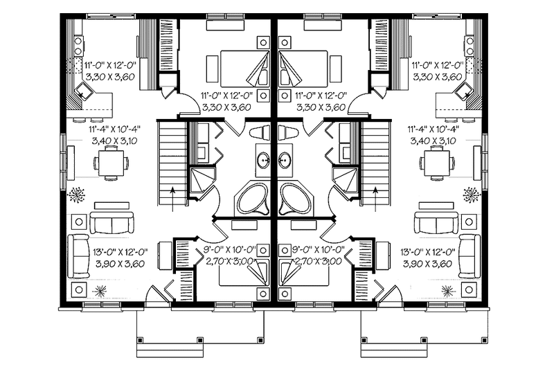 Architectural House Design - Floor Plan - Main Floor for Ranch House Plan #23-2397 - 4 bed, 2 bath