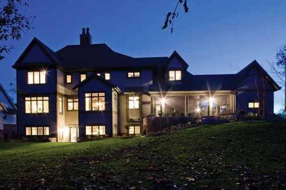 Exterior - Rear Elevation 3 for European House Plan #928-180 - 3 bed, 3.5 bath