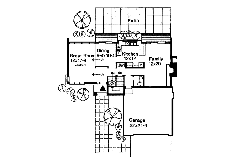 Home Plan - Floor Plan - Main Floor for Contemporary House Plan #320-756 - 2 bed, 2.5 bath