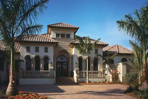 Exterior - Front Elevation 3 for Mediterranean House Plan #930-92 - 4 bed, 4.5 bath