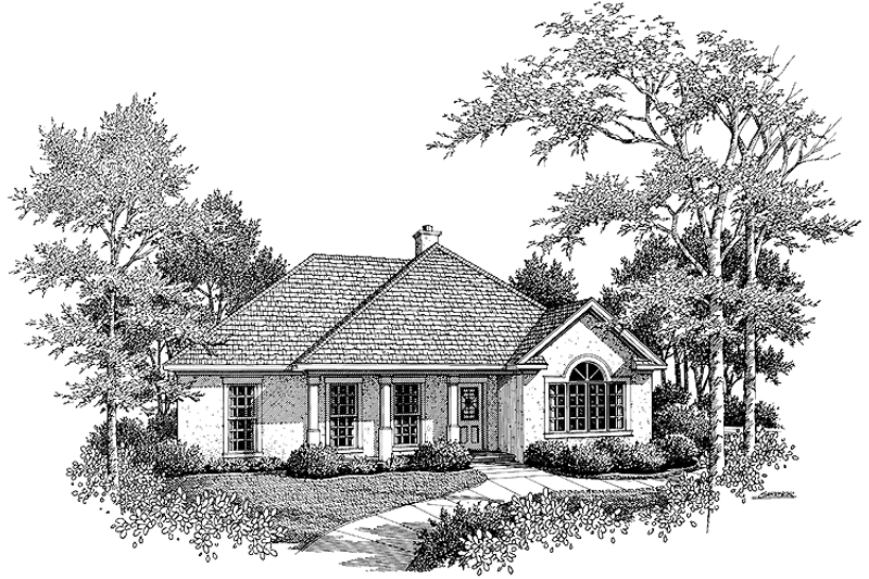 Dream House Plan - Mediterranean Exterior - Front Elevation Plan #45-391