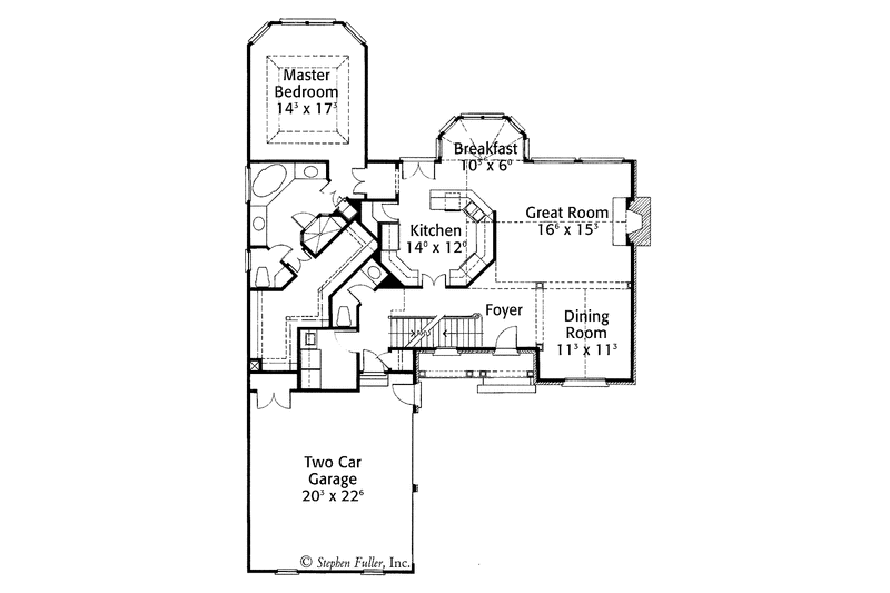 Home Plan - Floor Plan - Main Floor for Country House Plan #429-370 - 3 bed, 2.5 bath