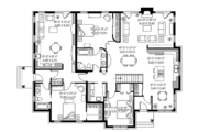 European Style House Plan - 3 Beds 2 Baths 2238 Sq/Ft Plan #23-2395 