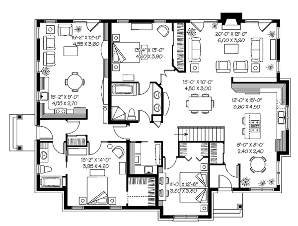 Architectural House Design - European Floor Plan - Main Floor Plan #23-2395