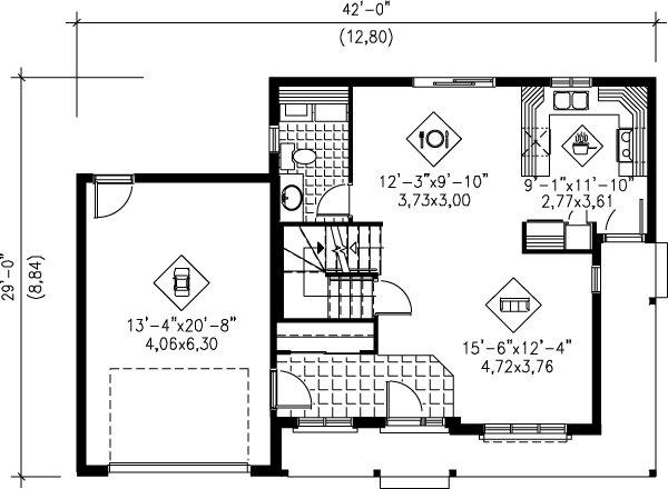 Country Floor Plan - Main Floor Plan #25-2026
