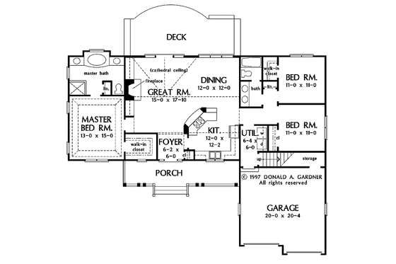 Floor Plan - Main Floor for Country House Plan #929-314 - 3 bed, 2 bath