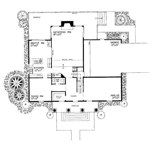 Architectural House Design - Classical Floor Plan - Main Floor Plan #72-769