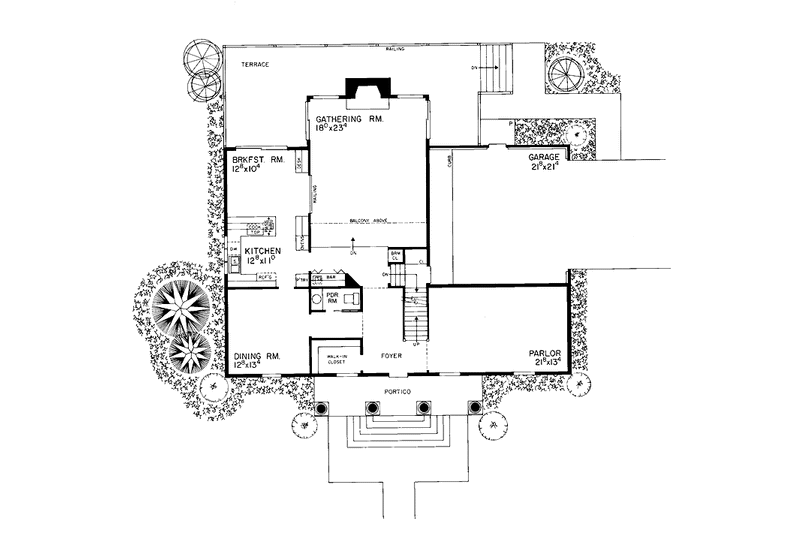 Home Plan - Floor Plan - Main Floor for Classical House Plan #72-769 - 4 bed, 3.5 bath