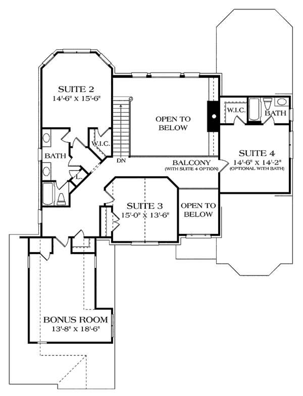 Dream House Plan - Traditional Floor Plan - Upper Floor Plan #453-292