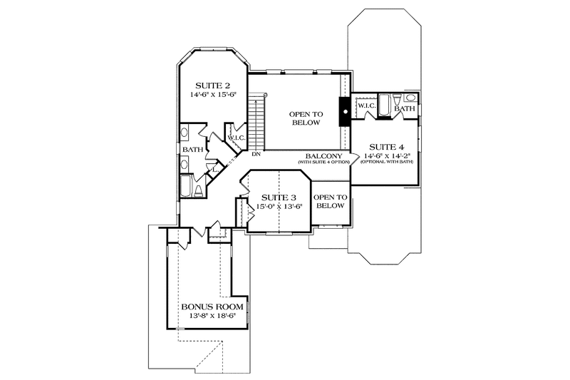 Home Plan - Floor Plan - Upper Floor for Traditional House Plan #453-292 - 3 bed, 2.5 bath