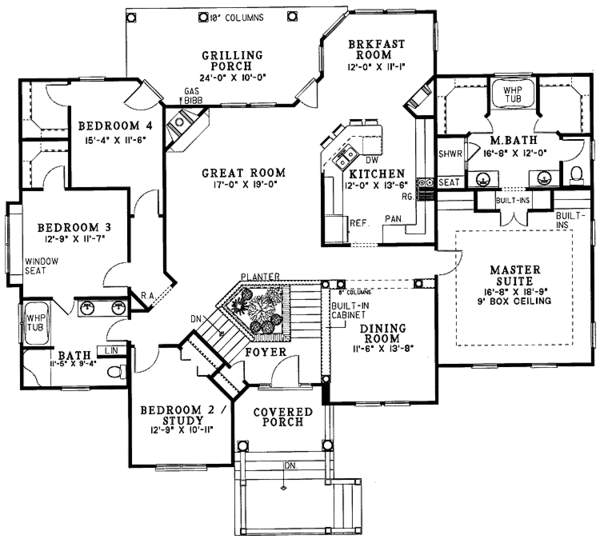 Dream House Plan - Contemporary Floor Plan - Main Floor Plan #17-2798