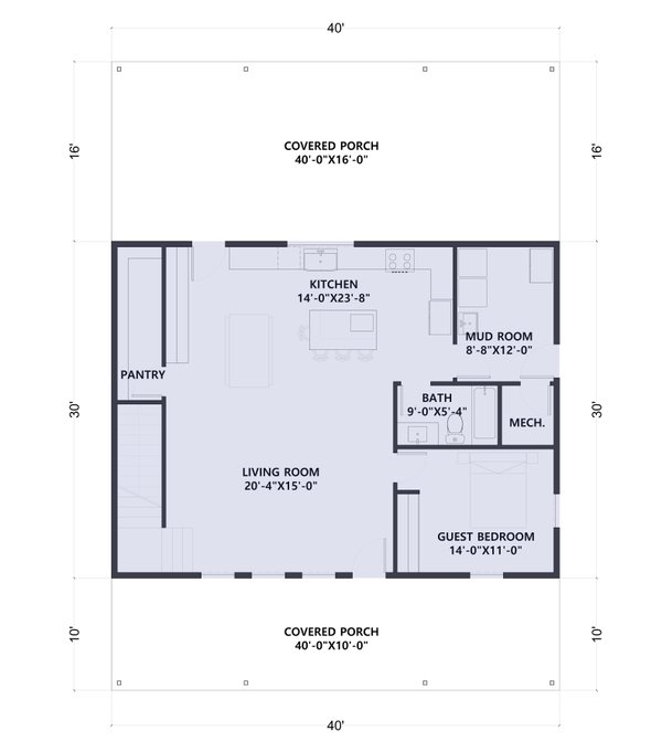 Architectural House Design - Barndominium Floor Plan - Main Floor Plan #1107-48