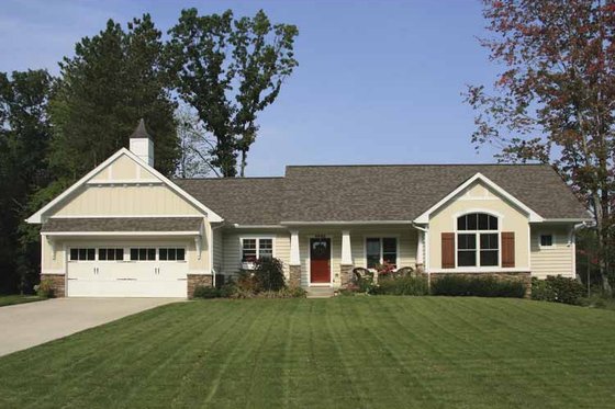 Exterior - Front Elevation 3 for Craftsman House Plan #928-117 - 2 bed, 2.5 bath