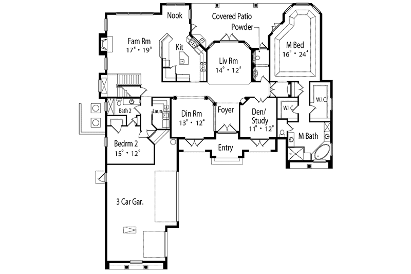 Home Plan - Floor Plan - Main Floor for Mediterranean House Plan #417-758 - 4 bed, 4.5 bath