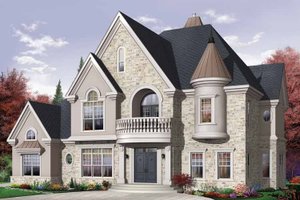European Exterior - Front Elevation Plan #23-2418