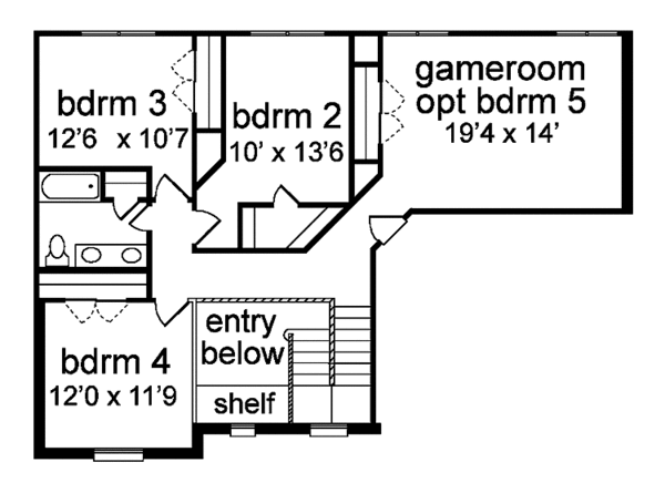 House Design - Colonial Floor Plan - Upper Floor Plan #84-773